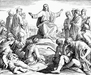 Jesus teaches at the mountain